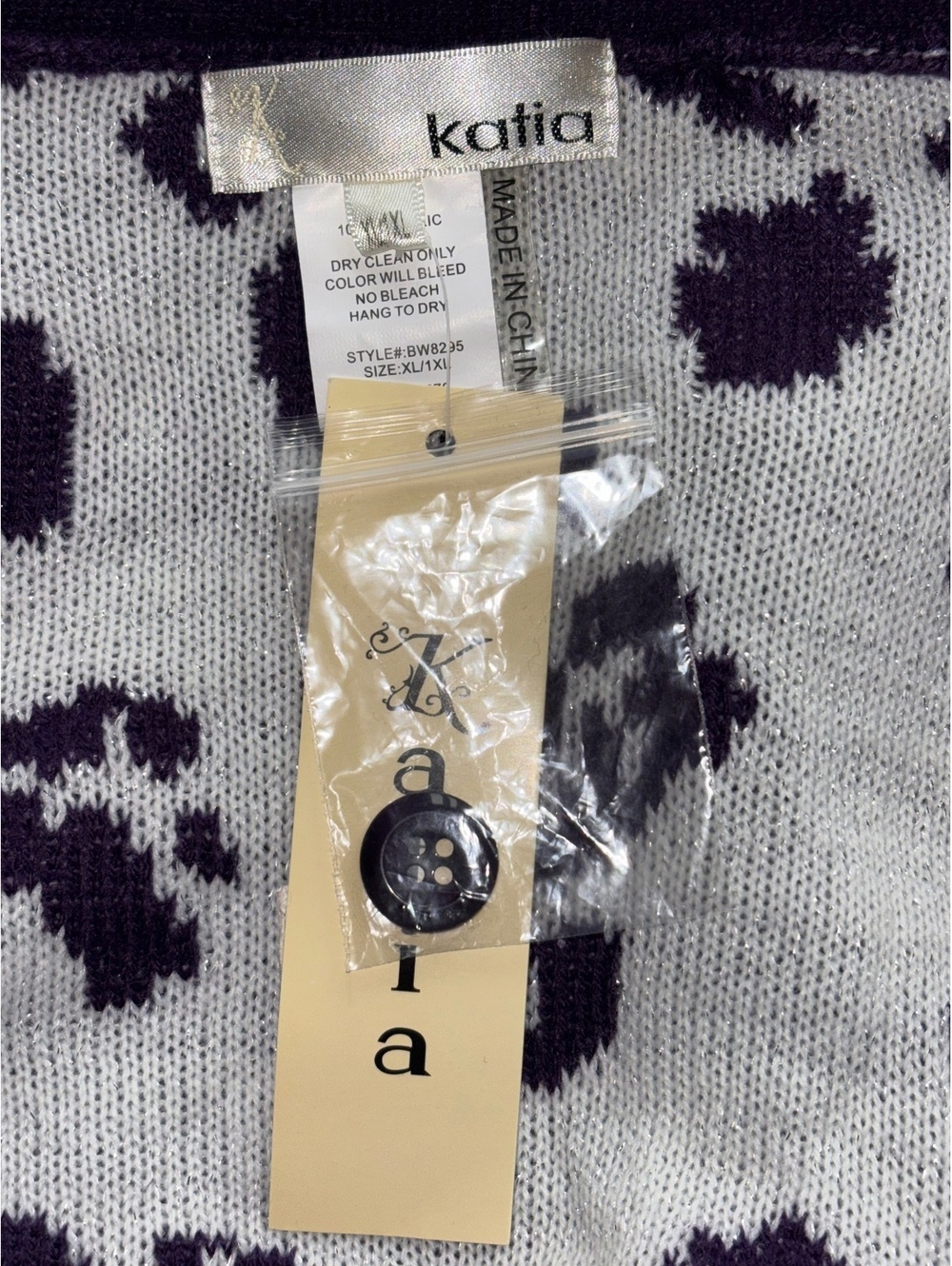 NWT Katia Purple Heart Cardigan Sweater Button Front Pockets Plus Size XL 1XL - Picture 7 of 9